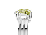 Platinum Three-Stone Fancy Yellow Heart Cut Cut Classic Band Prong Setting Ring_17