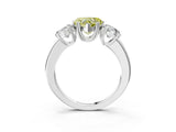 Platinum Three-Stone Fancy Yellow Heart Cut Cut Diamond Ring with Channel Set Band and Four-Prong Setting_27