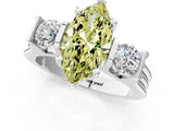 Platinum Three-Stone Fancy Yellow Marquise Cut Cut Classic Band Prong Setting Ring_13