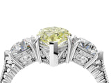 Platinum Three-Stone Fancy Yellow Marquise Cut Cut Milgrain Band Prong Setting Ring_10