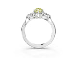 Platinum Three-Stone Fancy Yellow Marquise Cut Diamond Ring with Pear  Side Stones in Four-Prong Setting_15