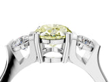 Platinum Three-Stone Fancy Yellow Oval Cut Cut Classic Band Prong Setting Ring_10