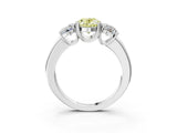 Platinum Three-Stone Fancy Yellow Oval Cut Cut Diamond Ring with Channel Set Band and Four-Prong Setting_22