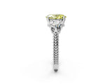 Platinum Three-Stone Fancy Yellow Oval Cut Cut Milgrain Band Prong Setting Ring_152