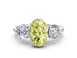Platinum Three-Stone Fancy Yellow Oval Cut Diamond Channel Set Engagement Ring with Prong Setting_18