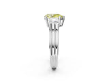 Platinum Three-Stone Fancy Yellow Pear Cut Cut Classic Band Prong Setting Ring_8
