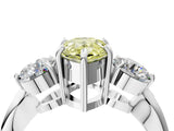 Platinum Three-Stone Fancy Yellow Pear Cut Diamond Channel Set Engagement Ring with Prong Setting_28