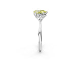 Platinum Three-Stone Fancy Yellow Pear Cut Diamond Ring with Pear  Side Stones in Four-Prong Setting_14