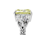 Platinum Three-Stone Fancy Yellow Radiant Cut Cut Milgrain Band Prong Setting Ring_11