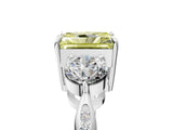 Platinum Three-Stone Fancy Yellow Radiant Cut Diamond Channel Set Engagement Ring with Prong Setting_23