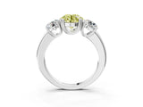 Platinum Three-Stone Fancy Yellow Round Cut Cut Diamond Ring with Channel Set Band and Four-Prong Setting_33