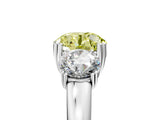 Platinum Three-Stone Fancy Yellow Round Cut Cut Diamond Ring with Channel Set Band and Four-Prong Setting_35
