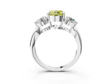 Platinum Three-Stone Fancy Yellow Round Cut Diamond Channel Set Engagement Ring with Prong Setting_22
