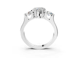 Platinum Three-Stone Heart Cut Cut Classic Band Prong Setting Ring_10