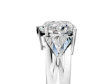 Platinum Three-Stone Heart Cut Cut Diamond Ring with Trillion Side Stones on a Split Shank Band_30