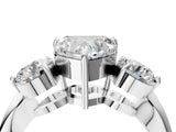 Platinum Three-Stone Heart Diamond Channel Set Engagement Ring with Prong Setting_7