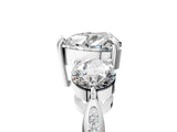 Platinum Three-Stone Heart Diamond Channel Set Engagement Ring with Prong Setting_8