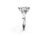 Platinum Three-Stone Marquise Brilliant Cut Solitaire Ring with Prong Setting on a Classic Band 2