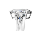 Platinum Three-Stone Marquise Cut Cut Diamond Ring with Trillion Side Stones on a Split Shank Band_18