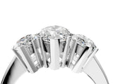 Platinum Three-Stone Marquise Cut Diamond Ring with Channel Set Band and Four-Prong Setting_30