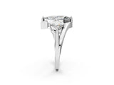 Platinum Three-Stone Marquise Cut Tension Band Ring with Four-Prong Setting_22