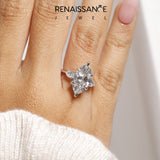 18K White Gold Three-Stone 2.59 Carat F VVS2 Marquise Diamond Ring with Pear Side Stones and Four-Prong Setting