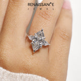 Platinum Three-Stone Marquise Diamond Ring with Pear Side Stones in Four-Prong Setting_150