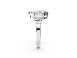 Platinum Three-Stone Marquise and Princess Cut Diamond Ring with Channel Band and Four-Prong Setting_42
