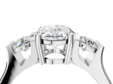 Platinum Three-Stone Oval Cut Cut Classic Band Prong Setting Ring_11