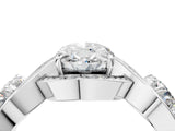Platinum Three-Stone Oval Cut Diamond Wave Pave Band with Prong Setting_17