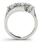 Platinum Three-Stone Oval Cut Tension Band Ring with Four-Prong Setting 2
