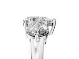 Platinum Three-Stone Pear Brilliant Cut Solitaire Ring with Prong Setting on a Classic Band 5