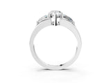 Platinum Three-Stone Pear Cut Cut Diamond Ring with Trillion Side Stones on a Split Shank Band_16