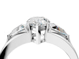 Platinum Three-Stone Pear Cut Cut Diamond Ring with Trillion Side Stones on a Split Shank Band_17