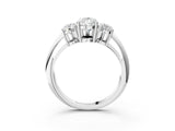 Platinum Three-Stone Pear Cut Diamond Engagement Ring with Prong Setting on a White Gold Band_53