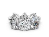 Platinum Three-Stone Pear Cut Diamond Ring with Channel Set Band and Four-Prong Setting_18