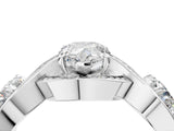 Platinum Three-Stone Pear Cut Diamond Wave Pave Band with Prong Setting_23