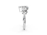 Platinum Three-Stone Pear Diamond Channel Set Engagement Ring with Prong Setting_5