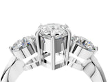 Platinum Three-Stone Pear Diamond Channel Set Engagement Ring with Prong Setting_7