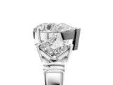 Platinum Three-Stone Pear and Princess Cut Diamond Ring with Channel Band and Four-Prong Setting_21