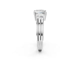 Platinum Three-Stone Princess Cut Cut Classic Band Prong Setting Ring_9