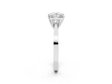Platinum Three-Stone Princess Cut Diamond Cathedral Engagement Ring with Prong Setting_8