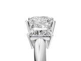 Platinum Three-Stone Princess Cut Diamond Engagement Ring with Prong Setting on a White Gold Band_35