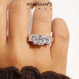 Platinum Three-Stone Princess Cut Diamond Ring with Channel-Set Band and Four-Prong Setting_144