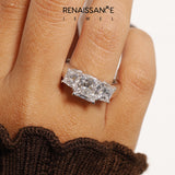 Platinum Three-Stone Princess Cut Diamond Ring with Channel-Set Band and Four-Prong Setting_147