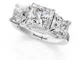Platinum Three-Stone Princess Cut Diamond Ring with Channel Set Band and Four-Prong Setting_27