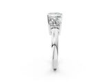 Platinum Three-Stone Princess Cut Diamond Ring with Channel Set Band and Four-Prong Setting_28