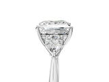 Platinum Three-Stone Princess Cut Diamond Ring with Pear  Side Stones in Four-Prong Setting_21