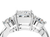 Platinum Three-Stone Princess Diamond Channel Set Engagement Ring with Prong Setting_7