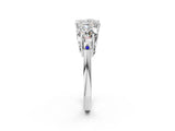 Platinum Three-Stone Princess Diamond Engagement Ring with Prong Setting on a Classic Band_5